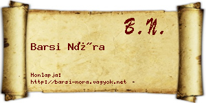Barsi Nóra névjegykártya
