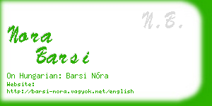 nora barsi business card