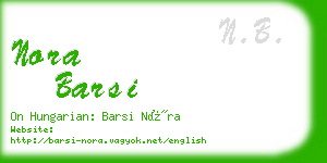 nora barsi business card